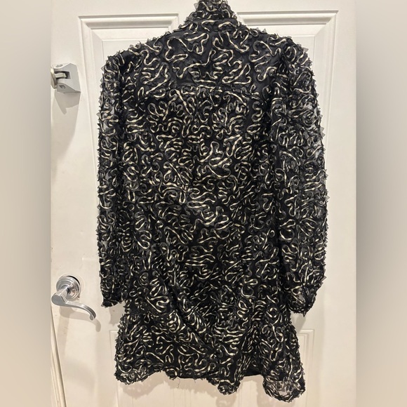 Tuckernuck | Nightly Organza Palmerston Dress in Black Gold Metallic Size XL - Picture 4 of 6